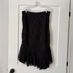 Women’s Beautiful Black Chiffon and Lace Skirt